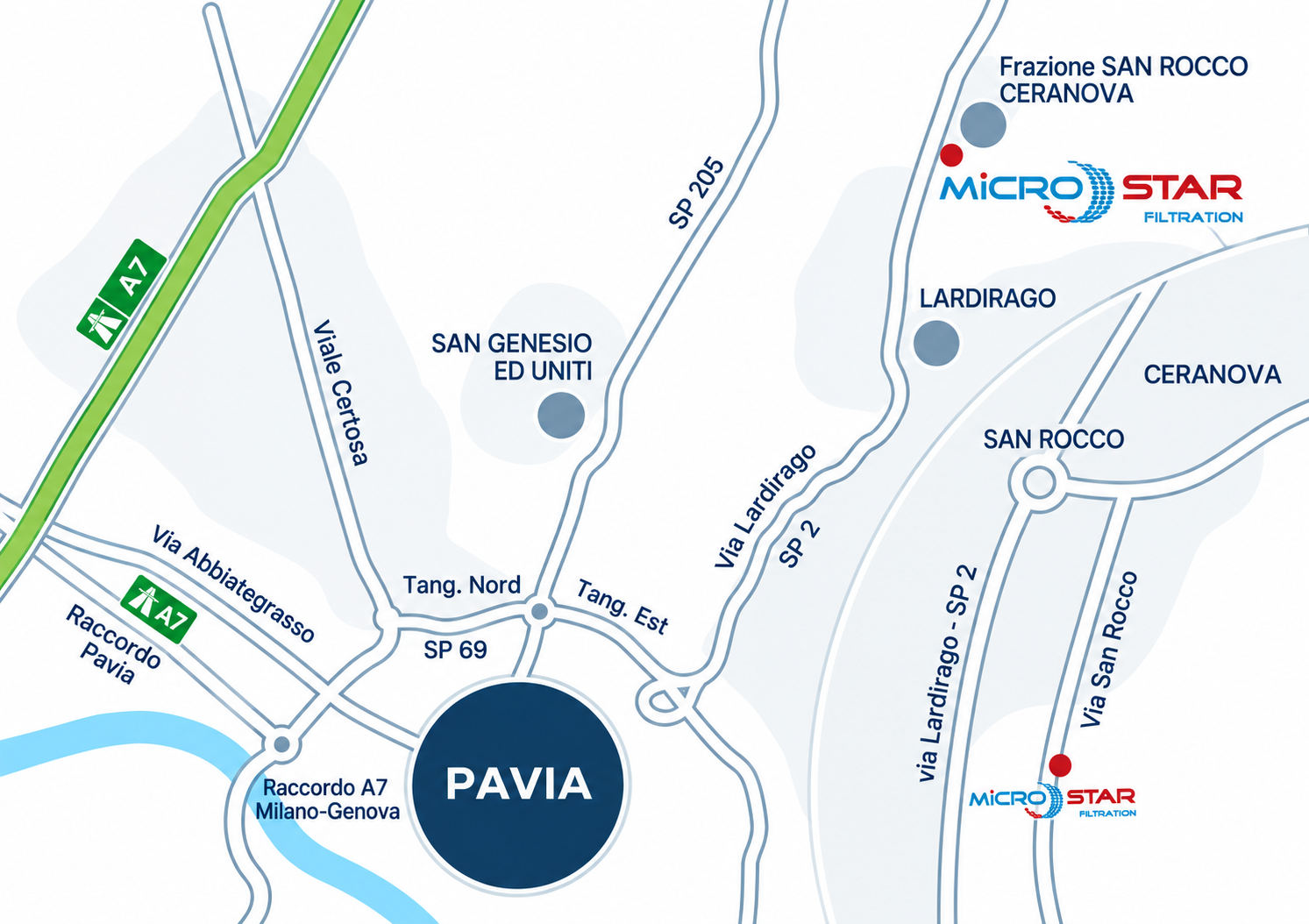 Mappa regionale Bornasco e area Milano